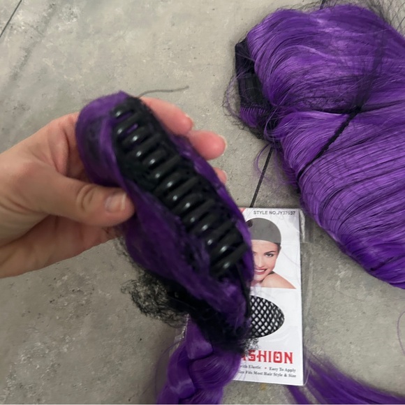 NEW Rumi K pop demon hunters huntrix purple braid wig anime cosplay halloween - Picture 5 of 5